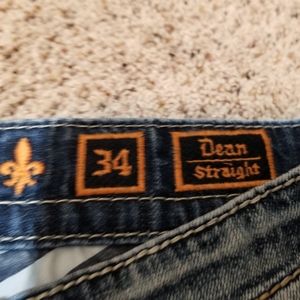 Mens Rock Revival Dean Straight 34" waist Jeans